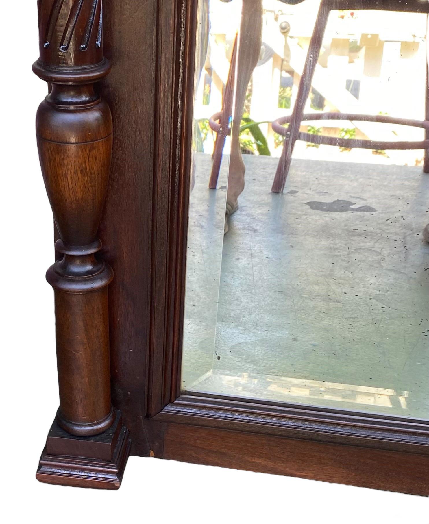 French Henri II Style Carved Walnut Overmantel Mirror, C. 1880 For Sale 10
