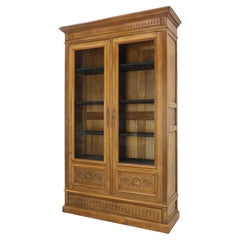 French Henri II Style Oak Bookcase Vitrine Second Part 19th Century