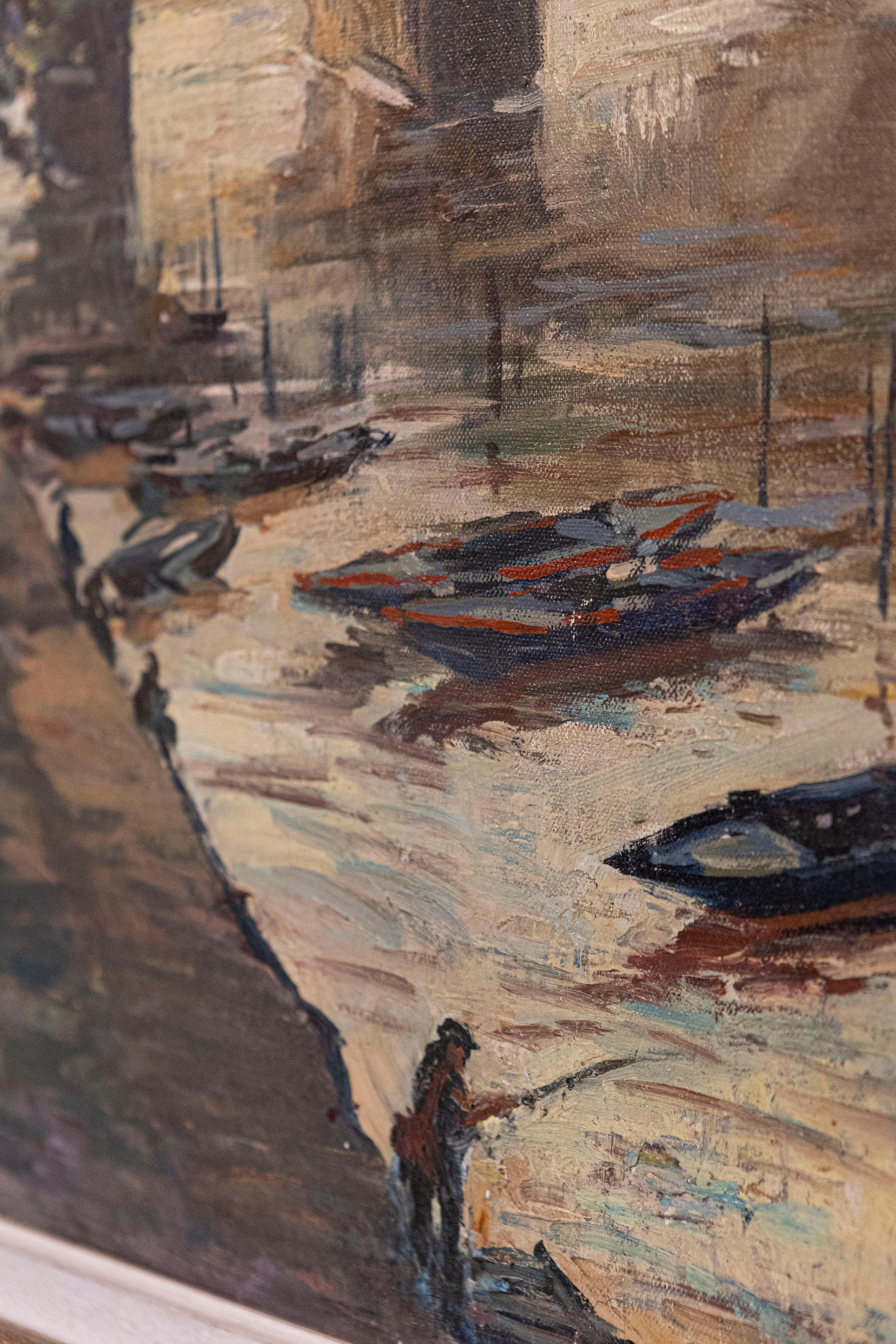 XX secolo Dipinto olio su tela del francese Henri-Jean Pontoy raffigurante il Pont Neuf sulla Senna in vendita