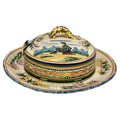French Henriot Quimper Faience Butter Dish