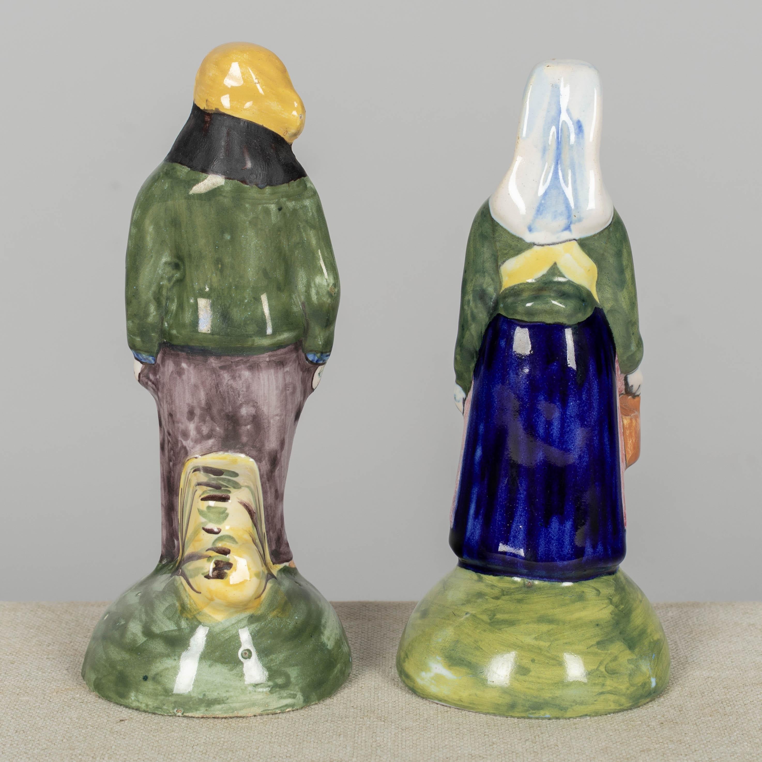 French Henriot Quimper Faience Figurines, a Pair For Sale 1