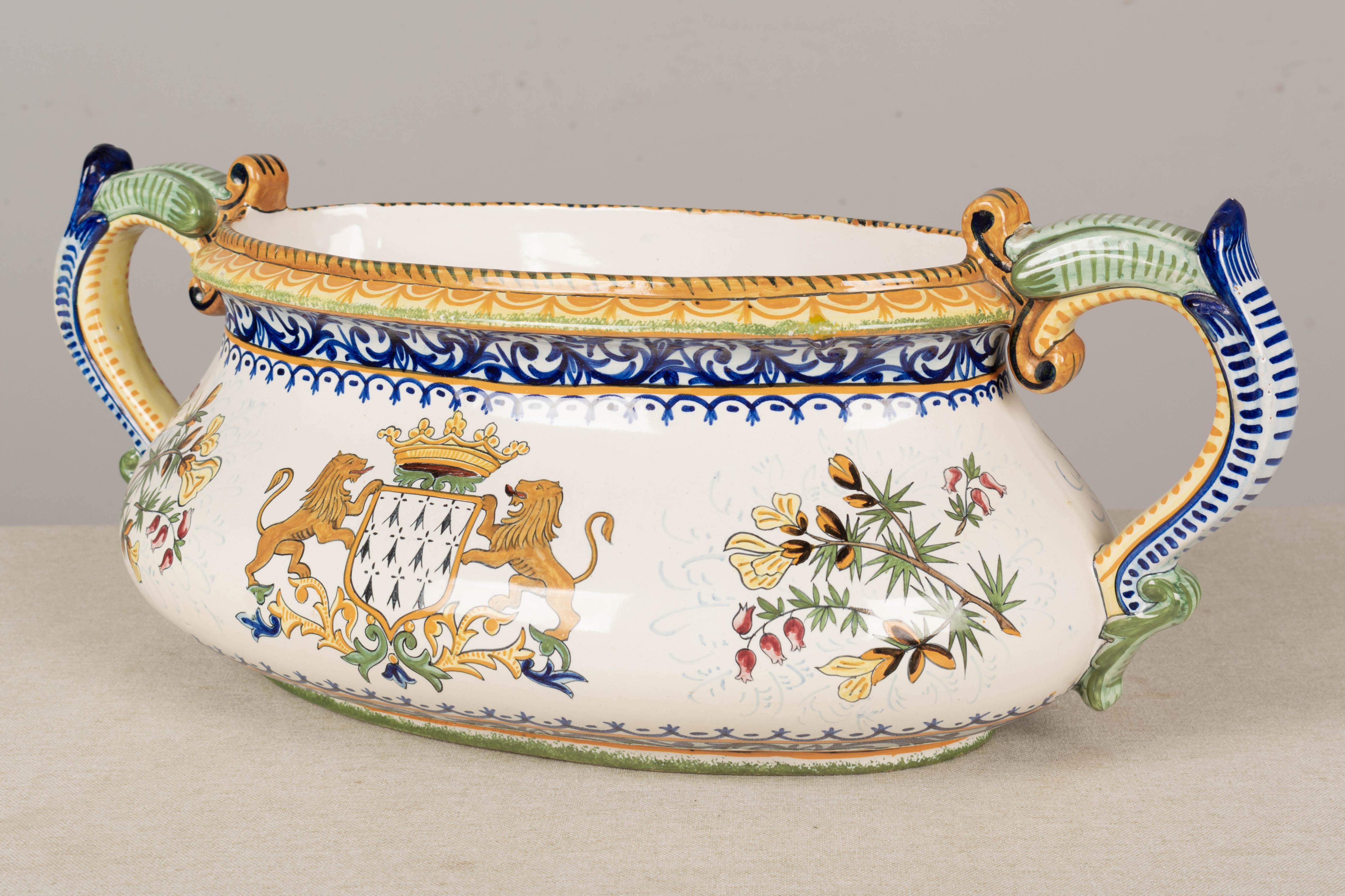 French Henriot Quimper Faience Jardiniere For Sale 1
