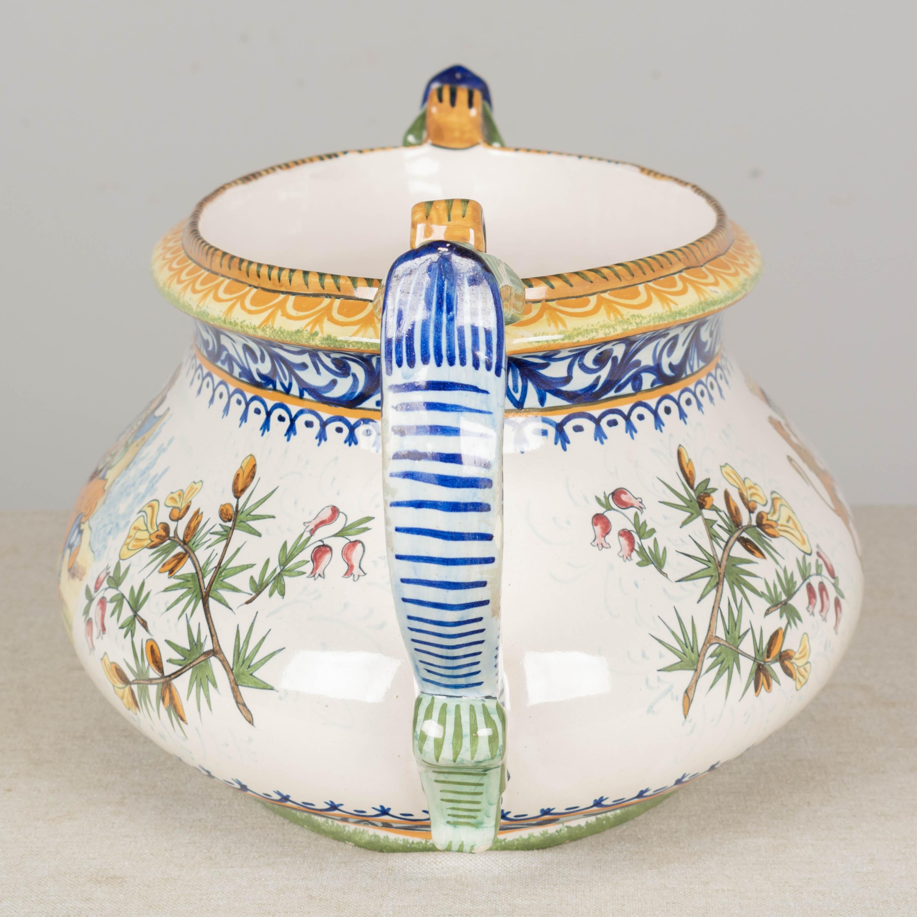 French Henriot Quimper Faience Jardiniere For Sale 3