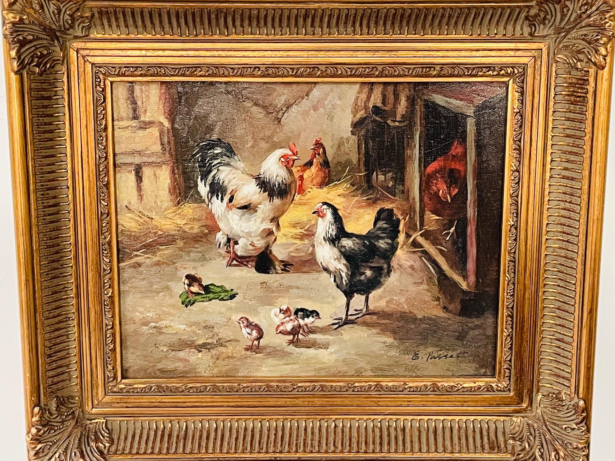 peinture poule moderne