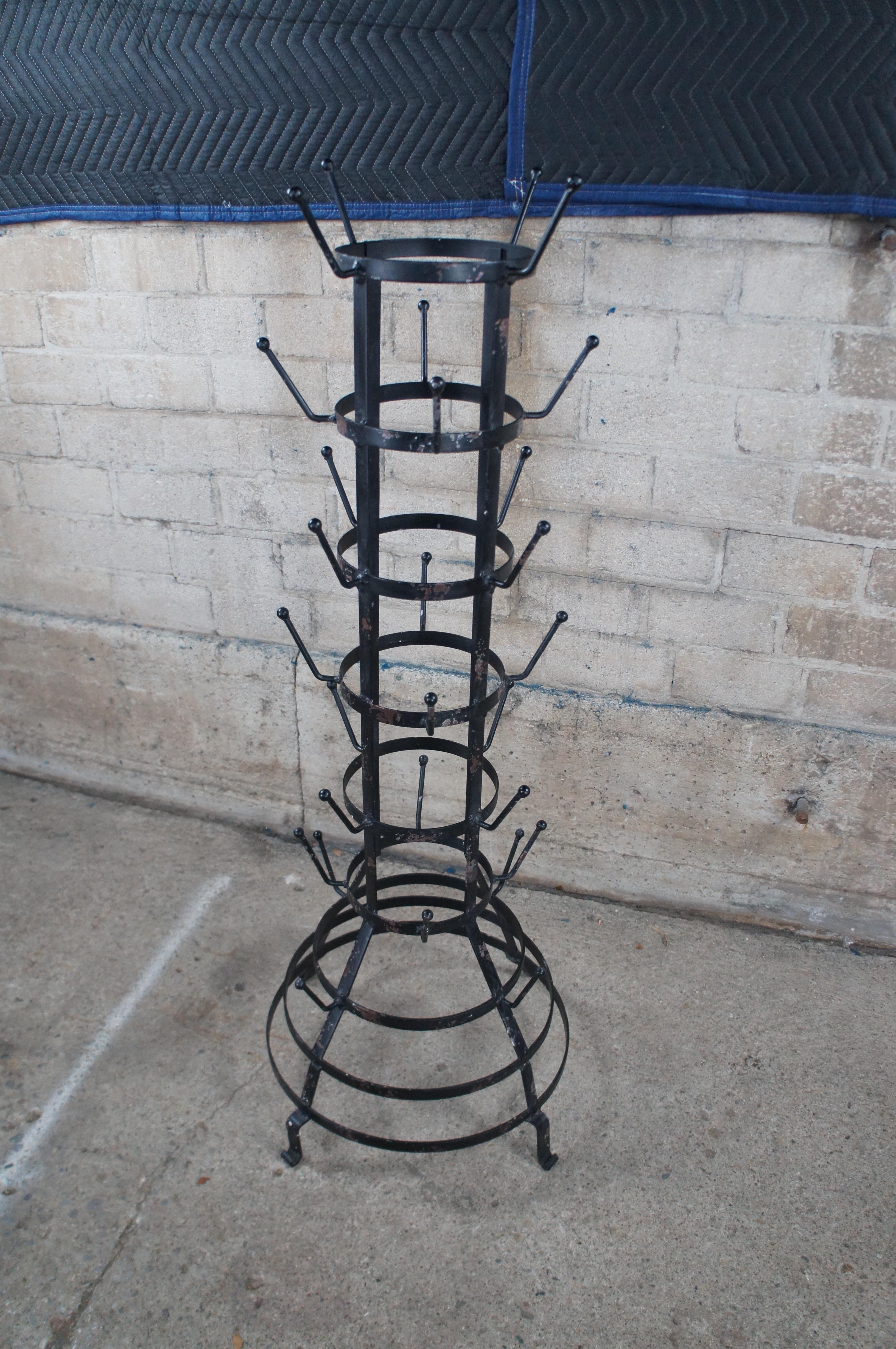 French Herisson Hedgehog Industrial Iron Bottle Mug Hanging Drying Rack 50