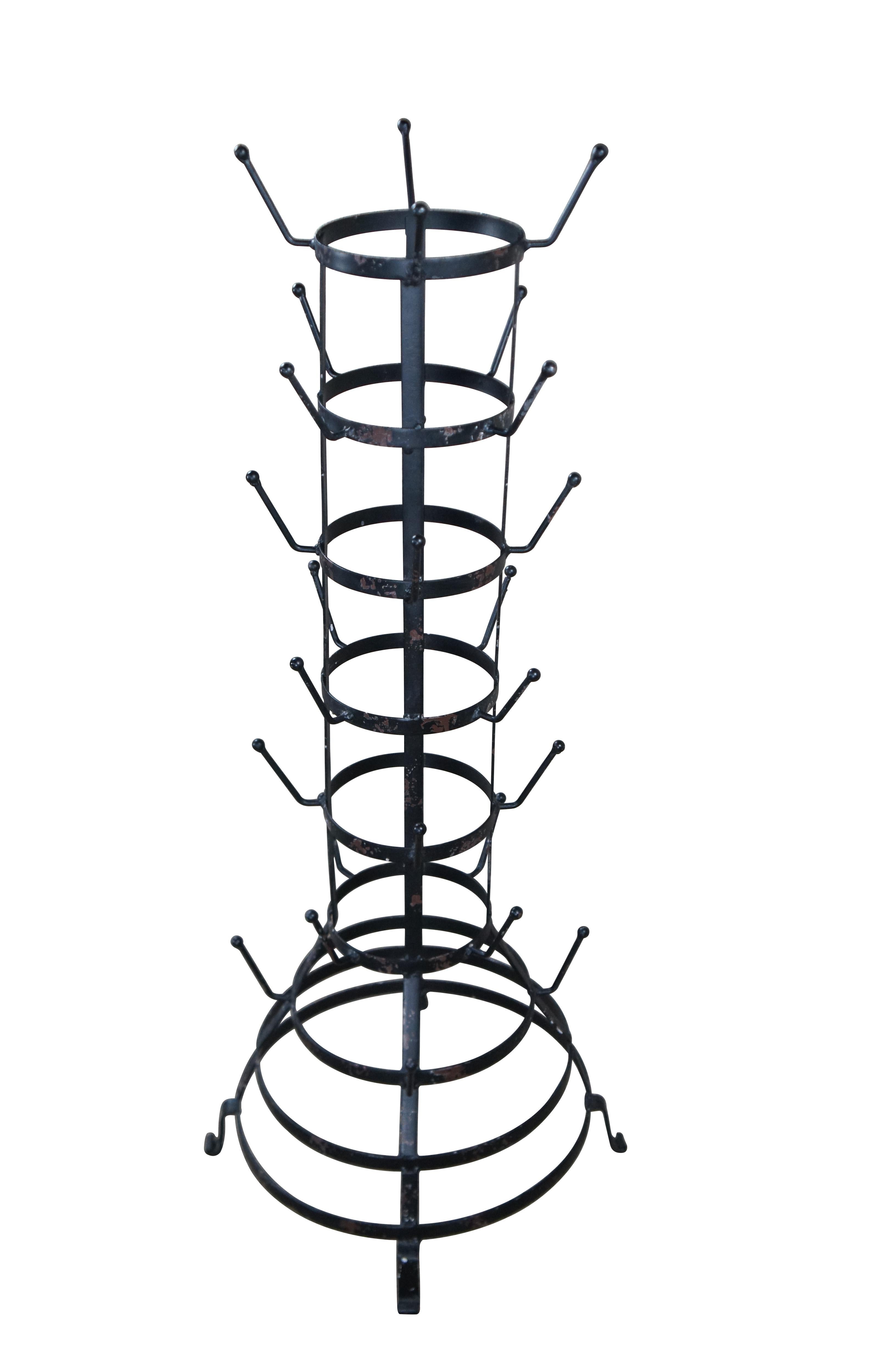 French Herisson Hedgehog Industrial Iron Bottle Mug Hanging Drying Rack 50