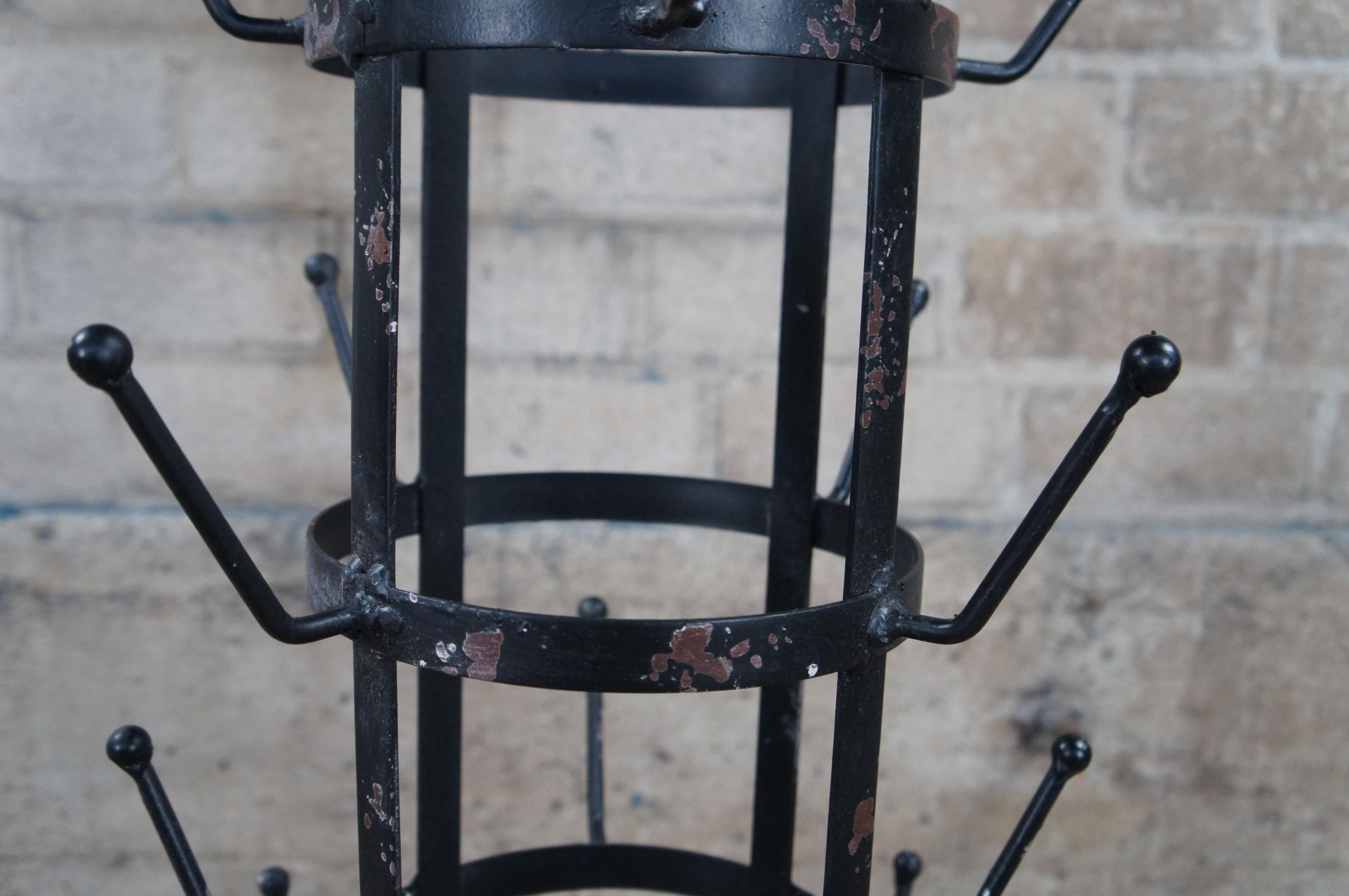French Herisson Hedgehog Industrial Iron Bottle Mug Hanging Drying Rack 50