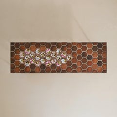 French Hexagonal Floral Ceramic Tile Coffee Table by Roger Capron, 1950s