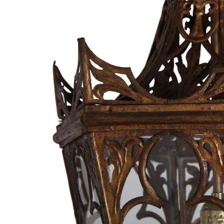 French Hexagonal Gothic Hanging Lantern from the Villa La Pausa In Good Condition In Vancouver, British Columbia