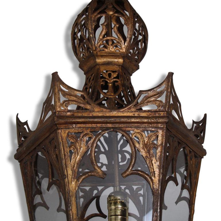 20th Century French Hexagonal Gothic Hanging Lantern from the Villa La Pausa