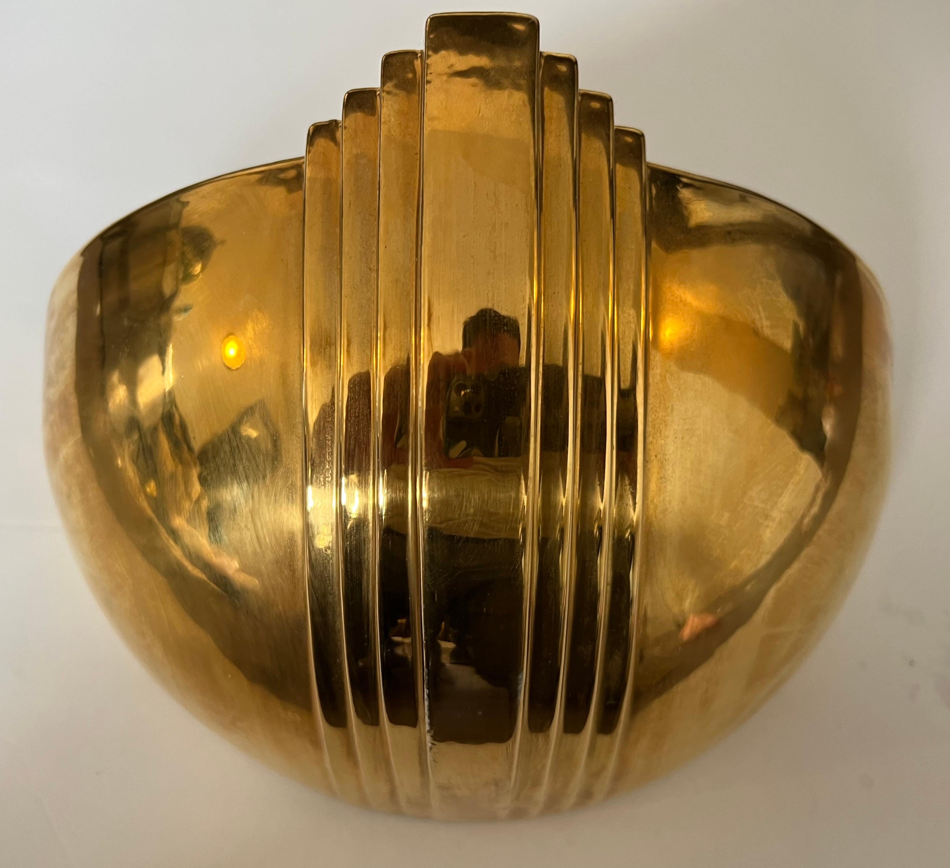 A French golden ceramic Art Deco style wall light. Rewired.