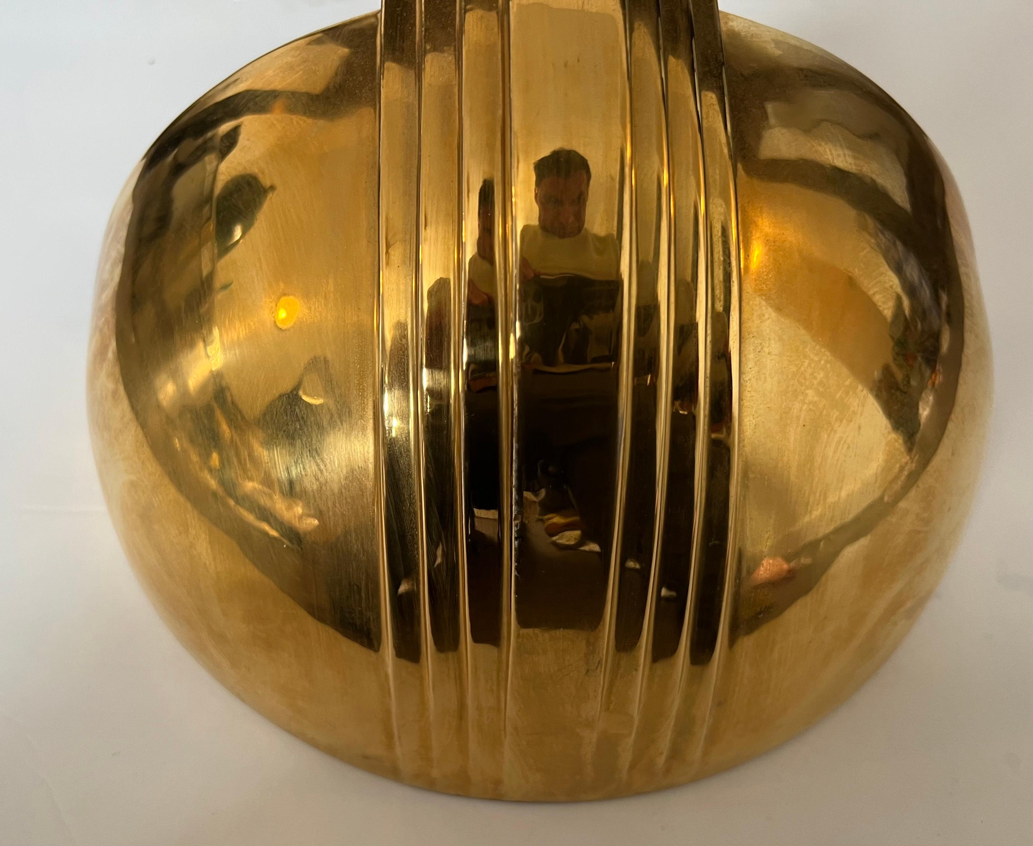 French High Style 1980s Art Deco Golden Ceramic Wall Light 3