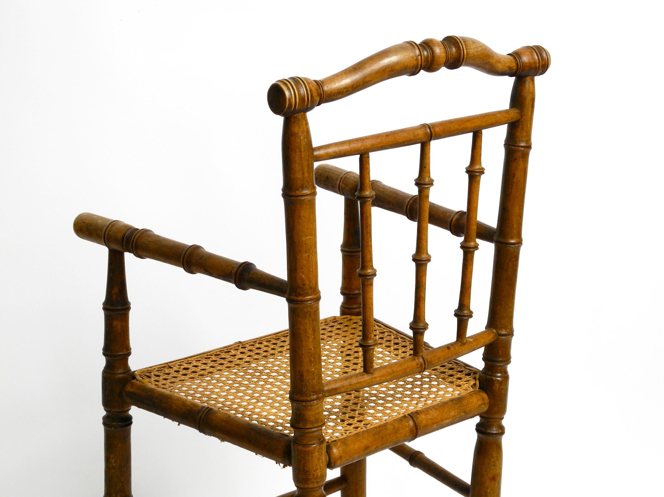 French Highchair for a Child from the 30s Made of Bentwood with Viennese Wicker  For Sale 8