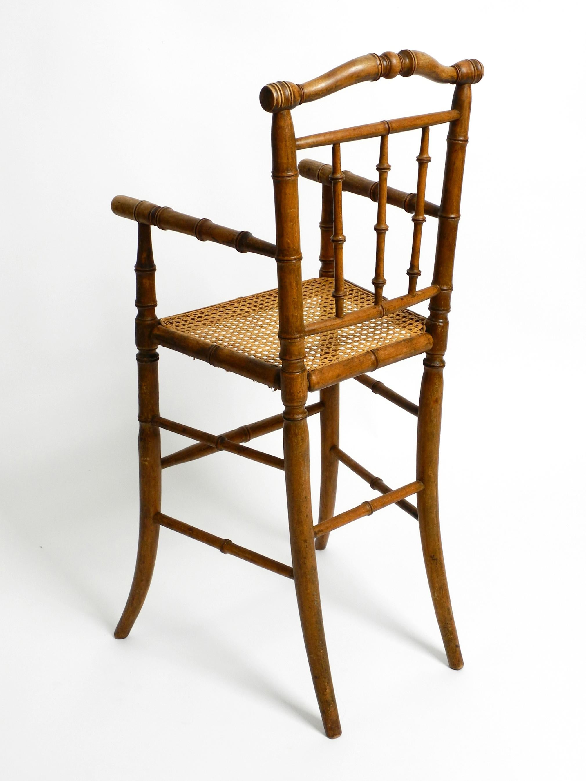 French Highchair for a Child from the 30s Made of Bentwood with Viennese Wicker  For Sale 10