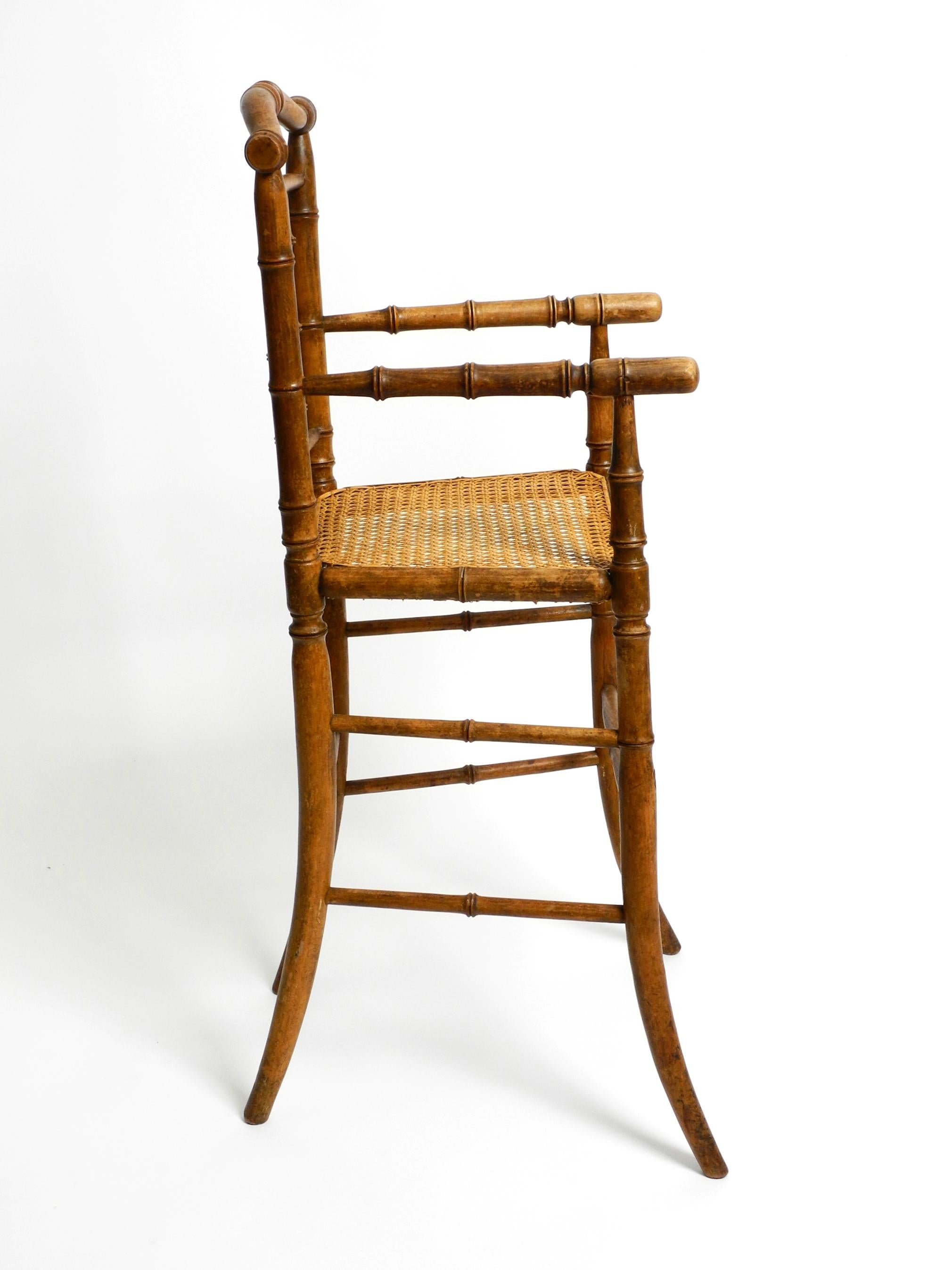 French Highchair for a Child from the 30s Made of Bentwood with Viennese Wicker  For Sale 13