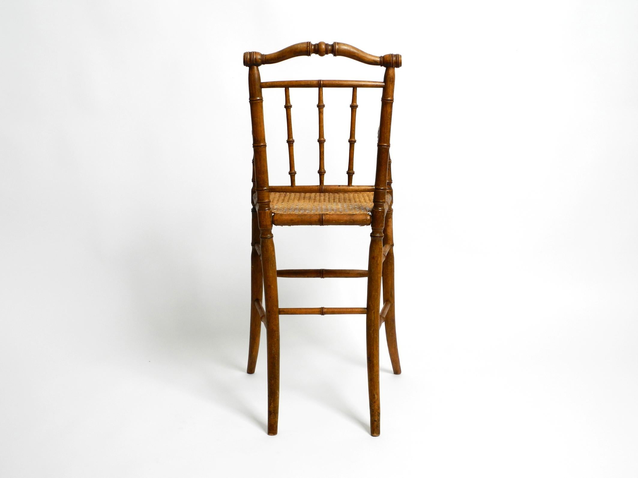 Mid-20th Century French Highchair for a Child from the 30s Made of Bentwood with Viennese Wicker  For Sale