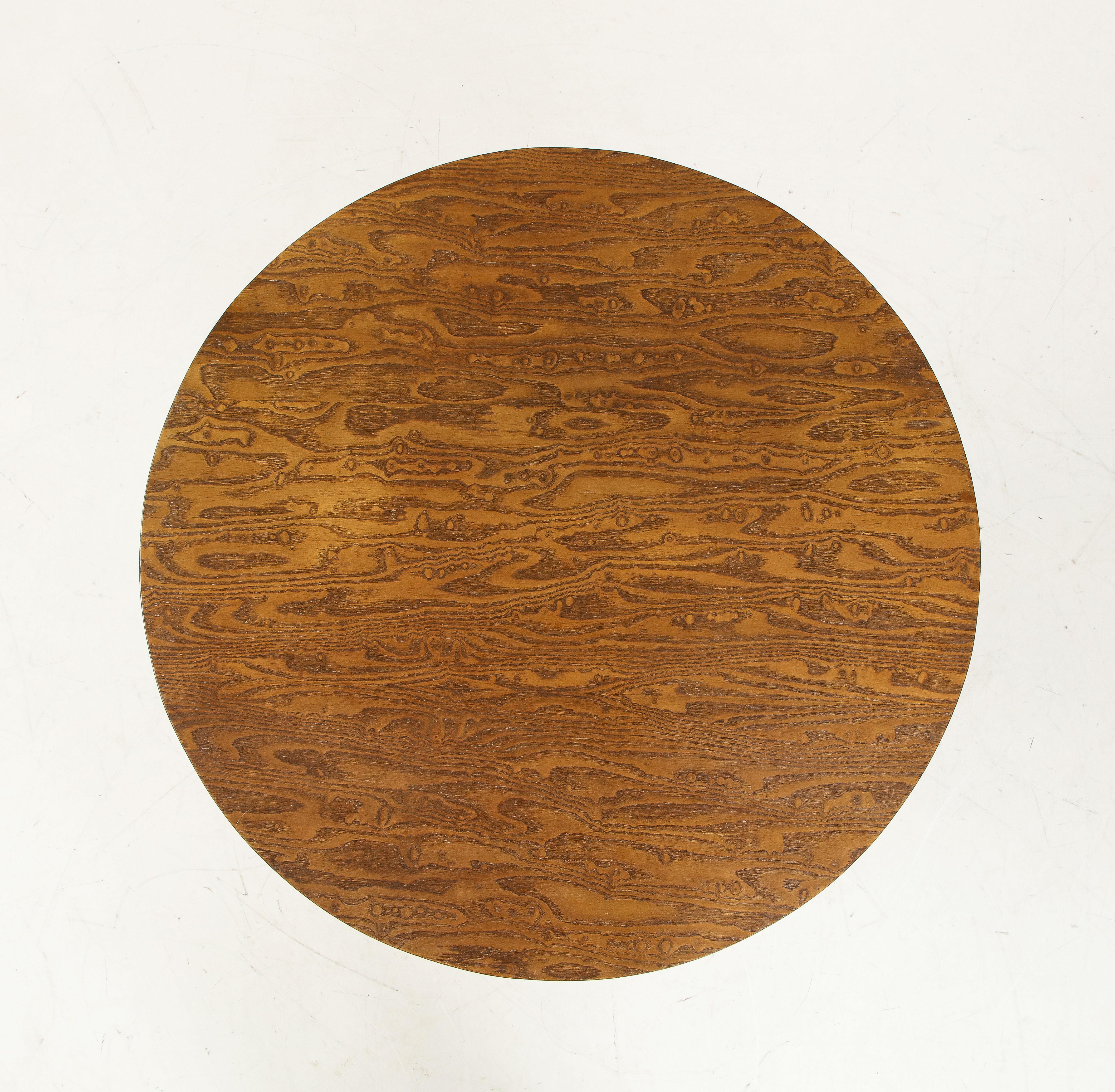 French Highly Figured Oak Pedestal Table, circa 1920s 5