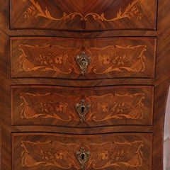 French Highly-Inlaid Bombe Louis XV Style Secrétaire