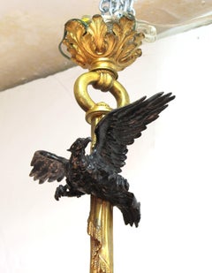 French Historicist Bronze Chandelier with Eagle and Putti