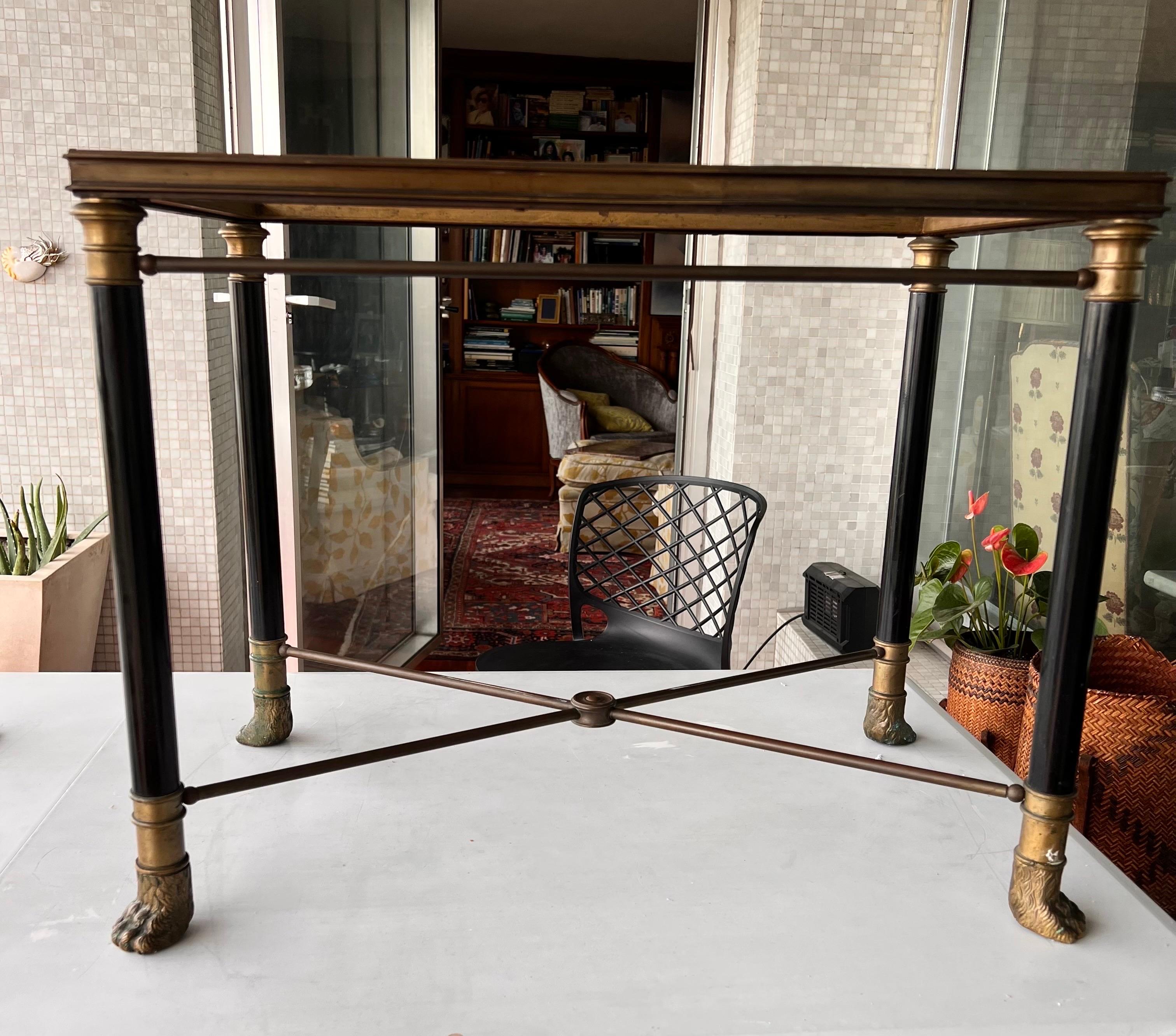 Coffe-Tische im Hollywood-Haus Jansen-Stil aus Eisen, Bronze und Marmor im Angebot 5