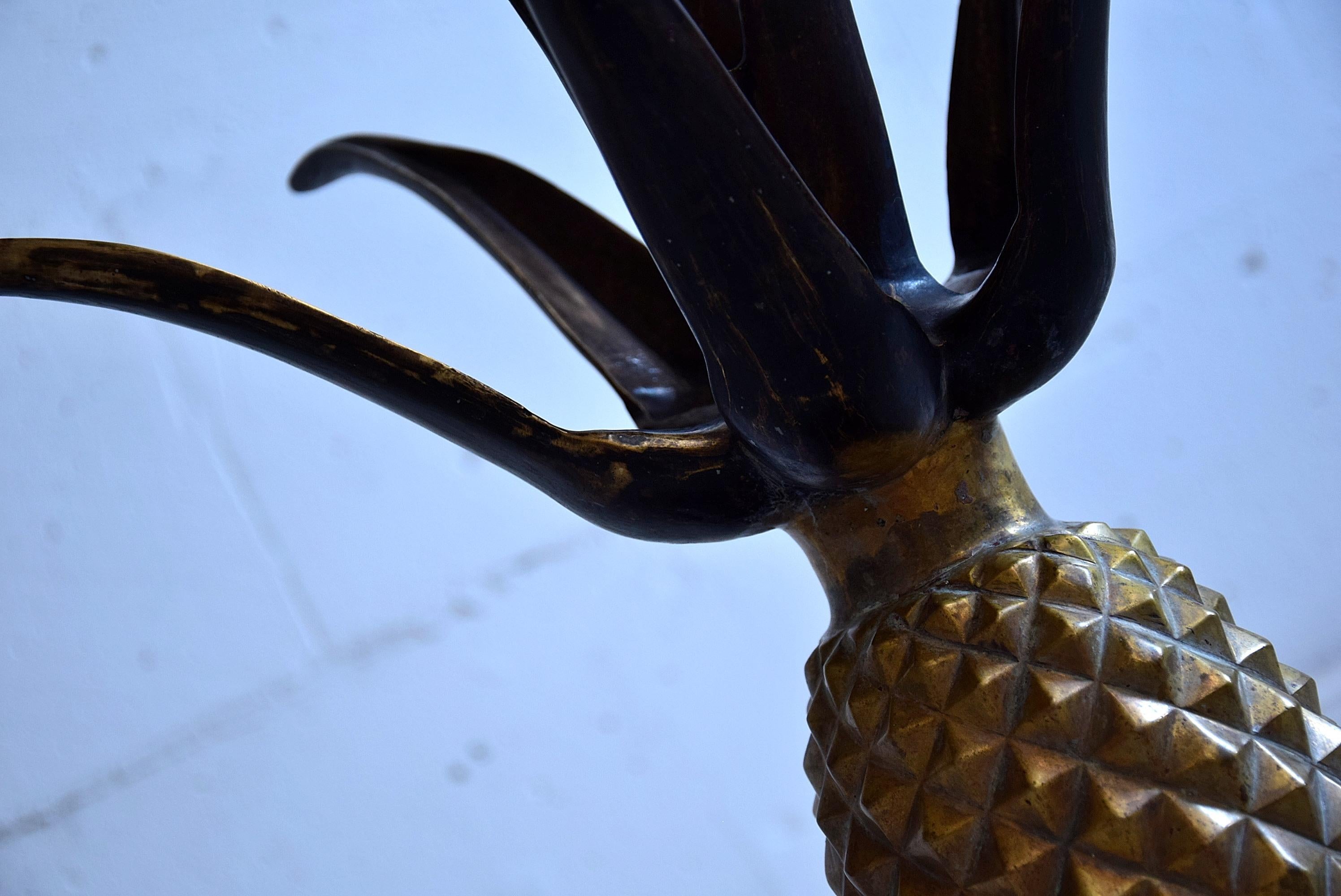 French Hollywood Regency Brass Pineapple Side Table 2