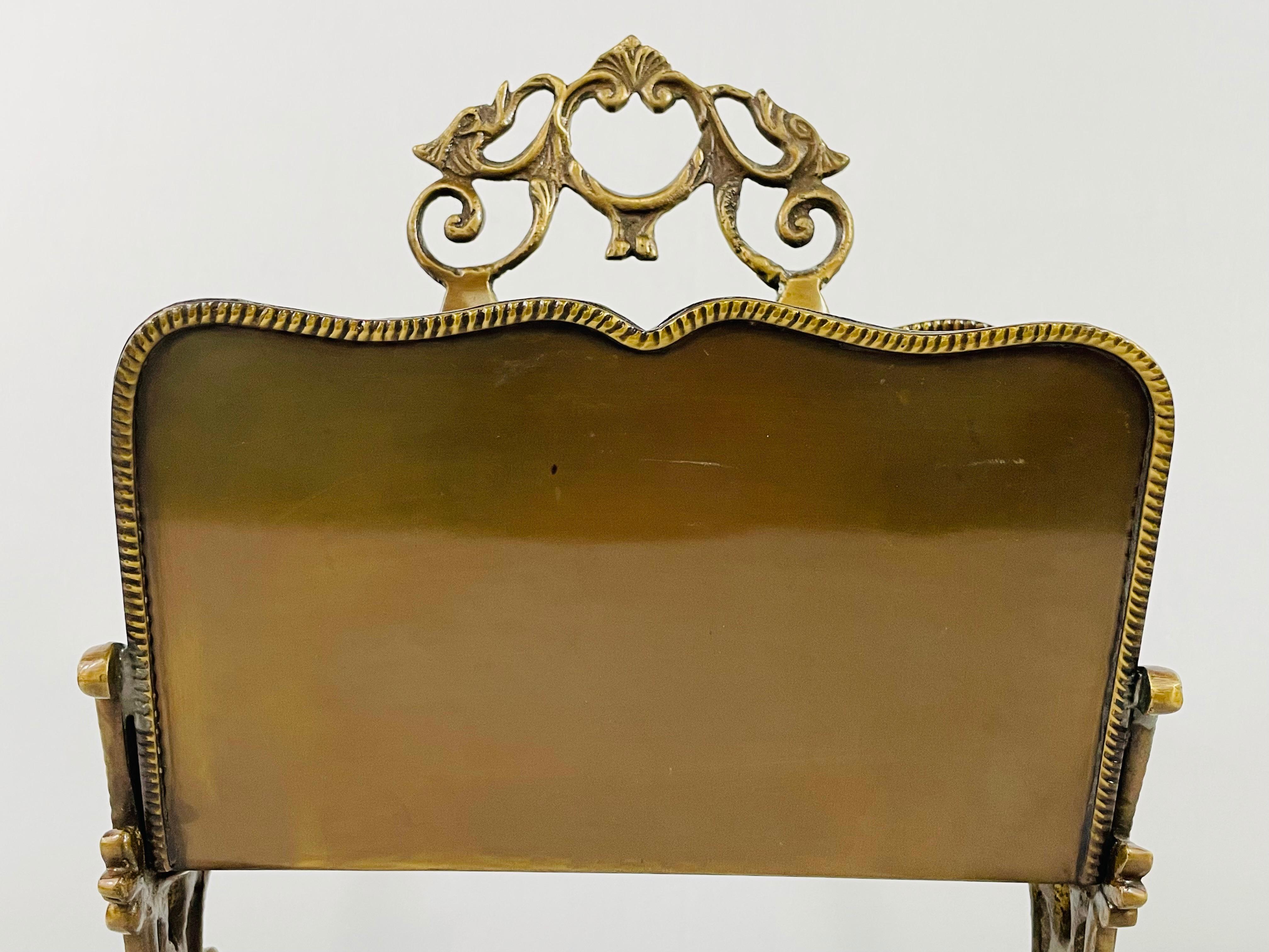 French Hollywood Regency Bronze Card, Letter Holder or Miniature Rack In Good Condition In Plainview, NY
