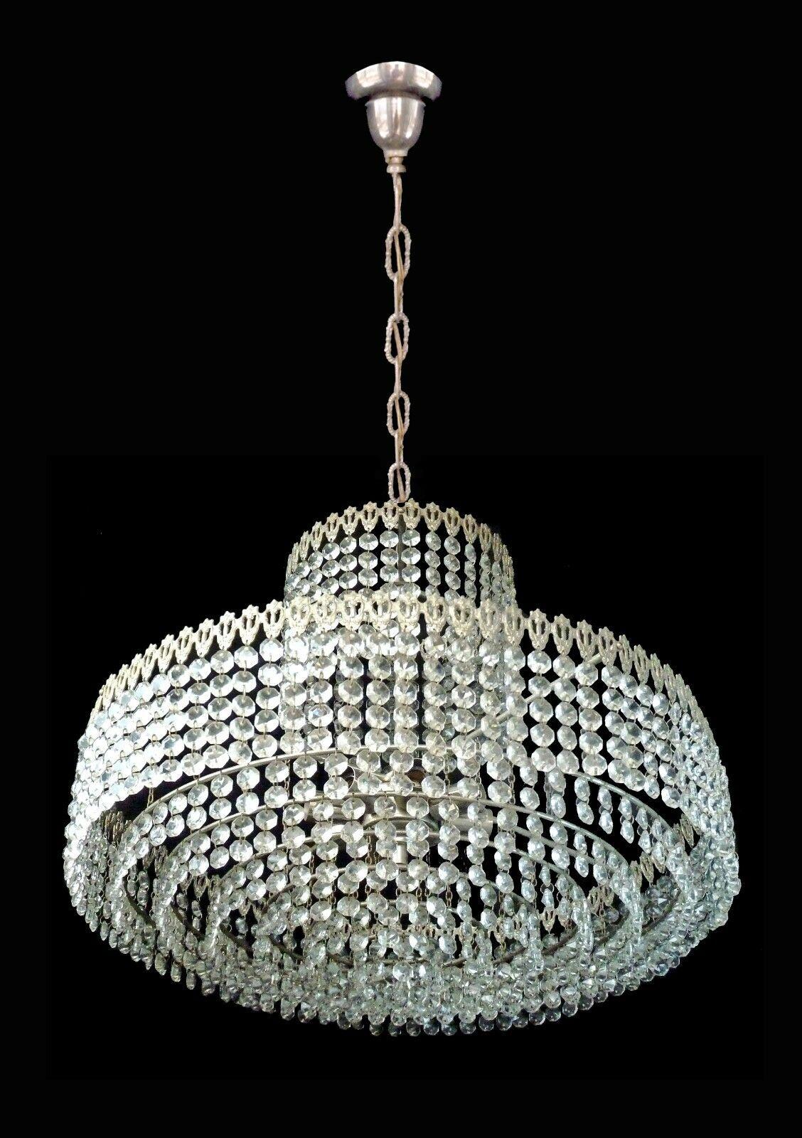 French Hollywood Regency Chrome Cut Crystal Beads 8tiers Wedding Cake Chandelier For Sale 1