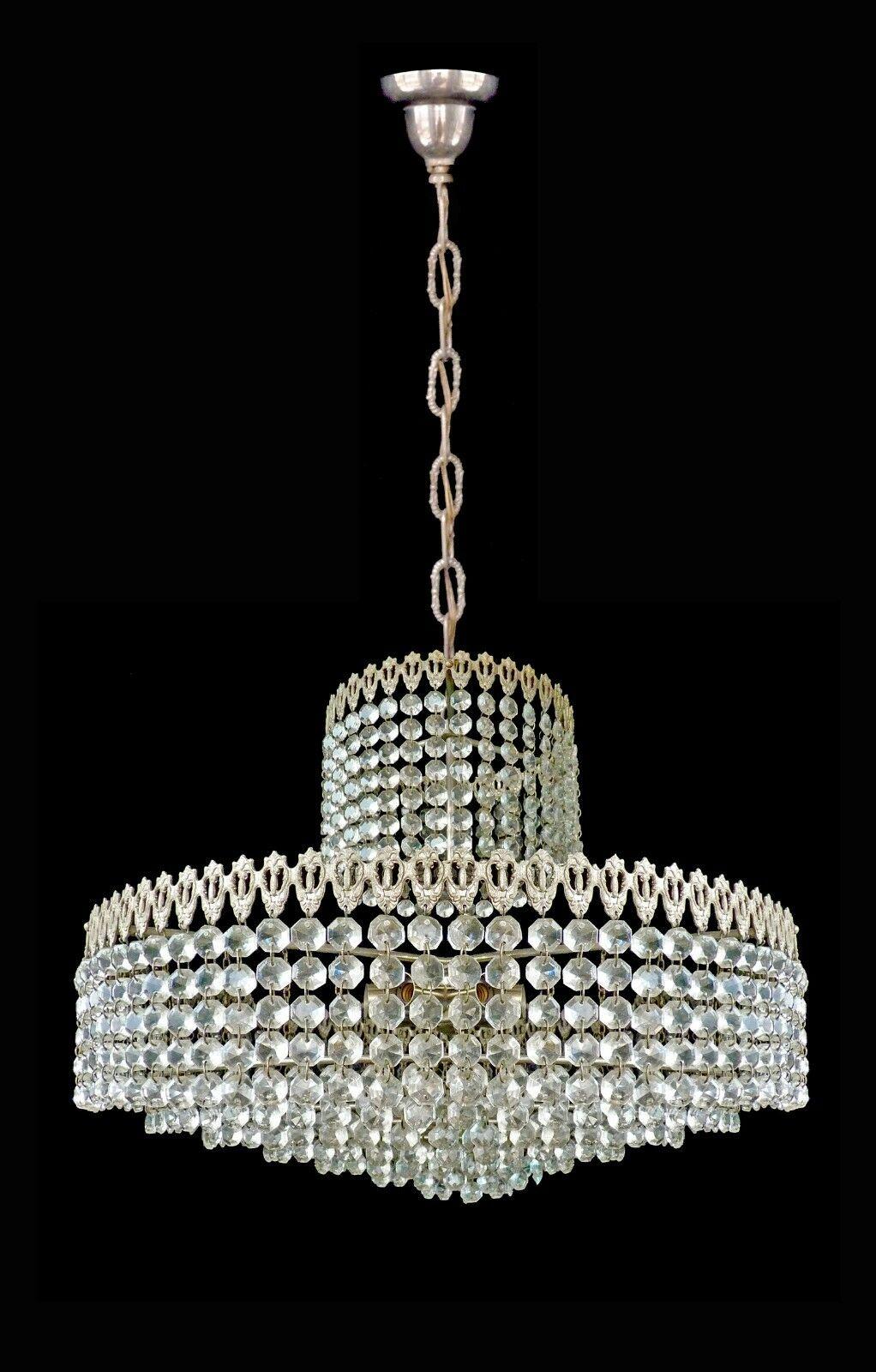 French Hollywood Regency Chrome Cut Crystal Beads 8tiers Wedding Cake Chandelier For Sale 3