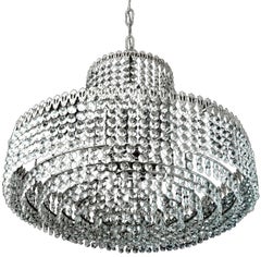 French Hollywood Regency Chrome Cut Crystal Beads 8tiers Wedding Cake Chandelier