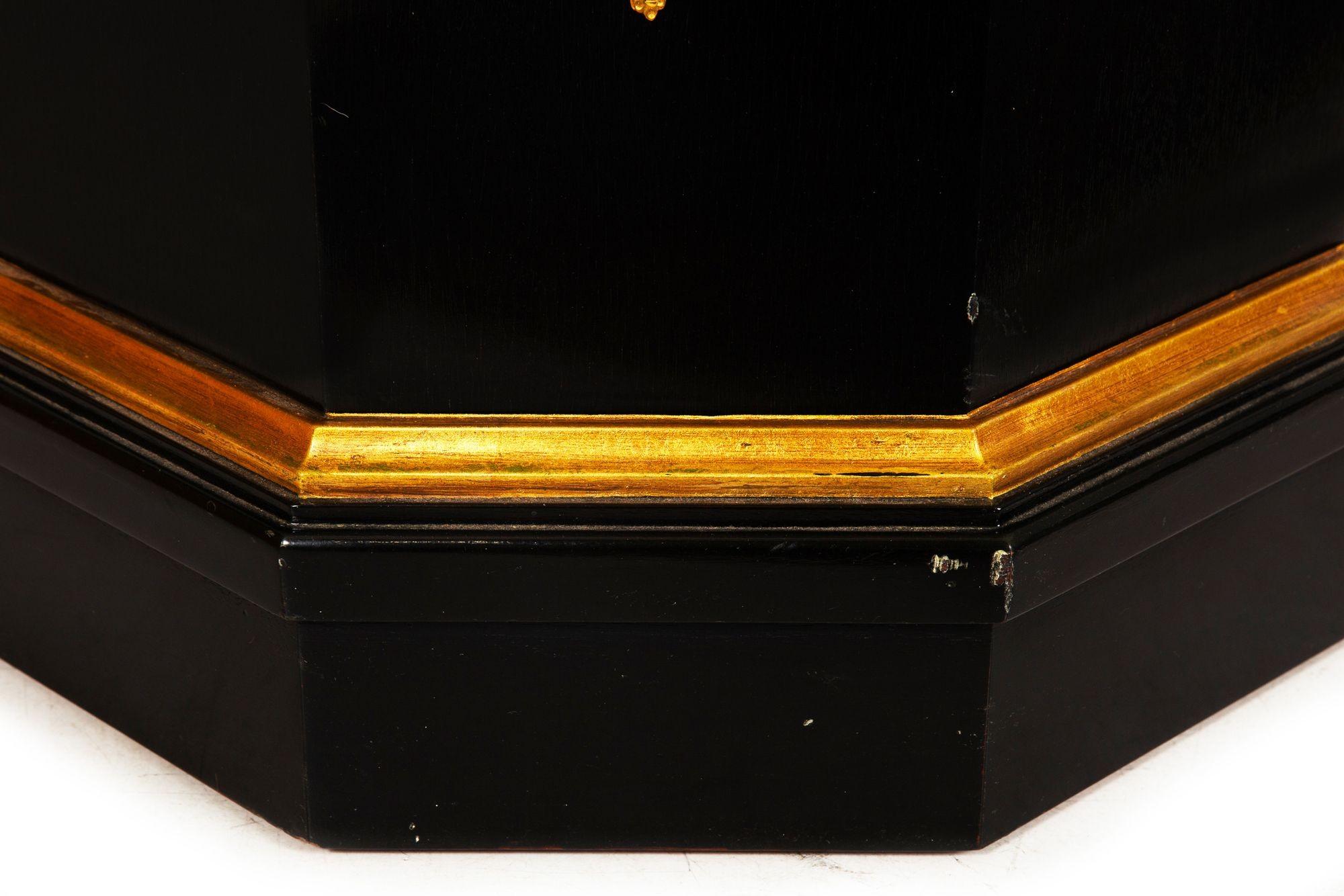 French Hollywood Regency Ebonized Pedestal Column, style of Maison Jansen For Sale 9