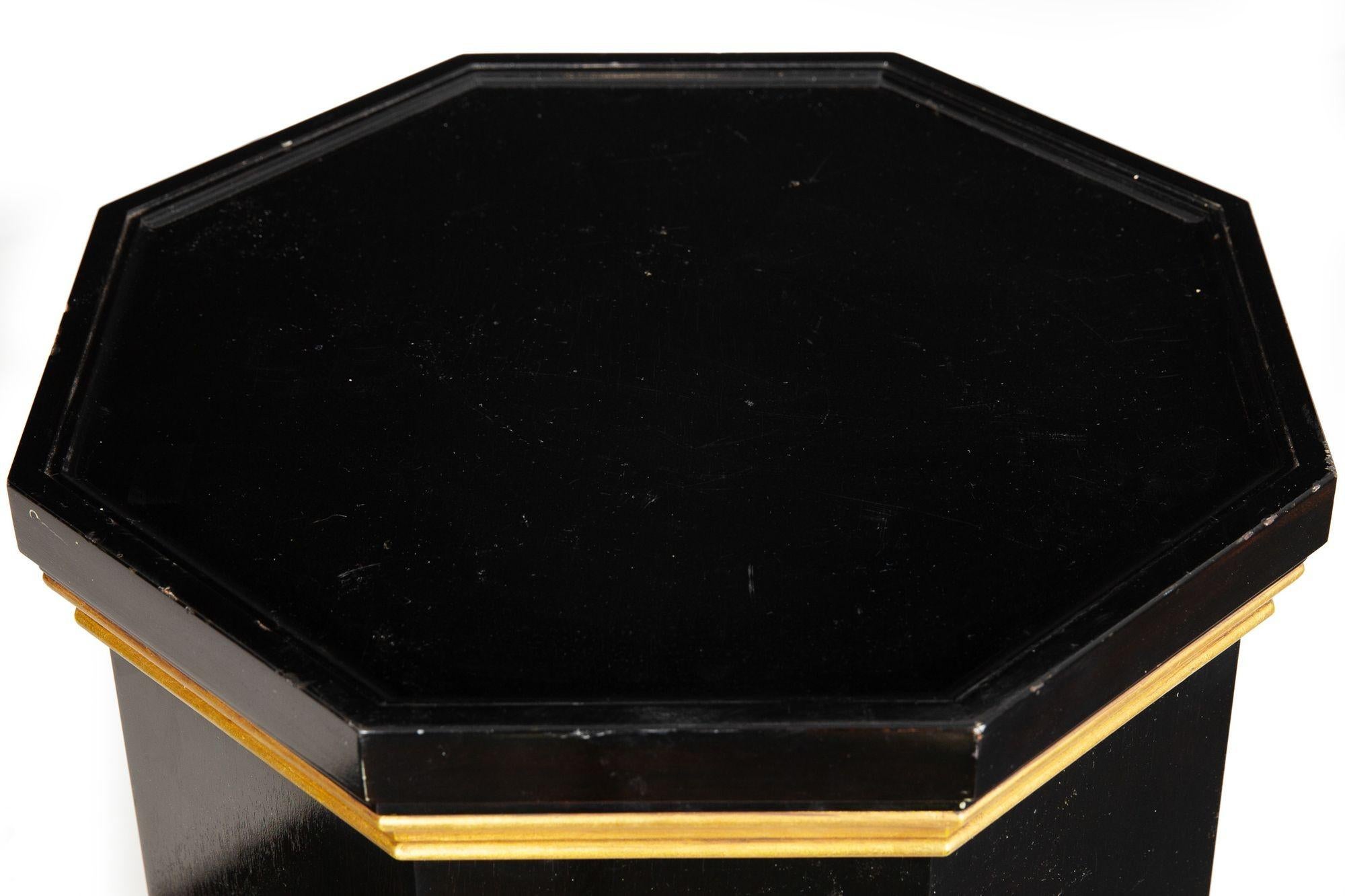 French Hollywood Regency Ebonized Pedestal Column, style of Maison Jansen For Sale 2