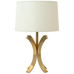 French Hollywood Regency Flared Bronze Table Lamp, France, circa 1970s