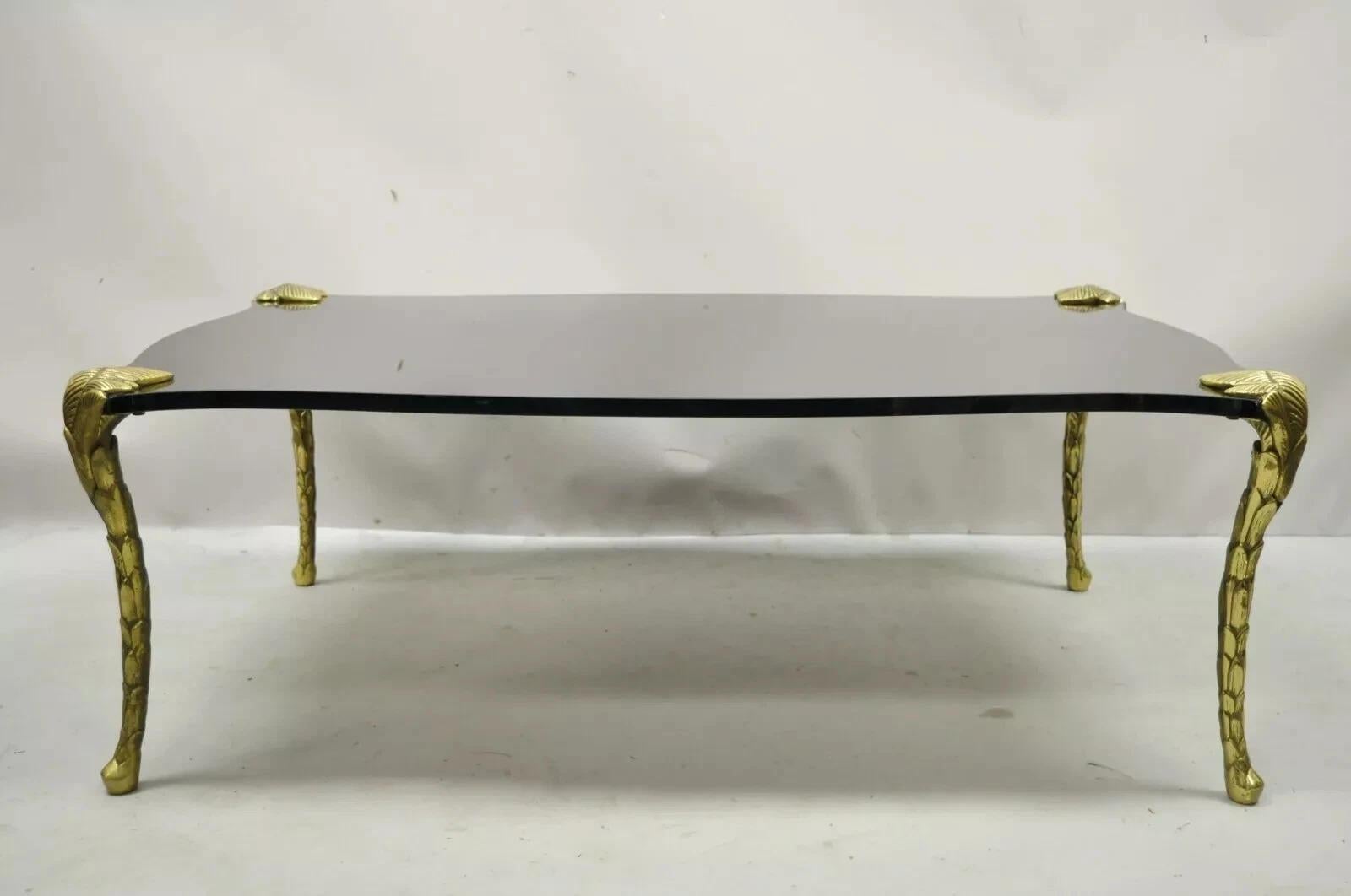 Table à café en bronze Acanthus Faux Bois Maison Bagues en vente 5