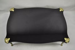 French Hollywood Regency Maison Bagues Bronze Acanthus Faux Bois Coffee Table