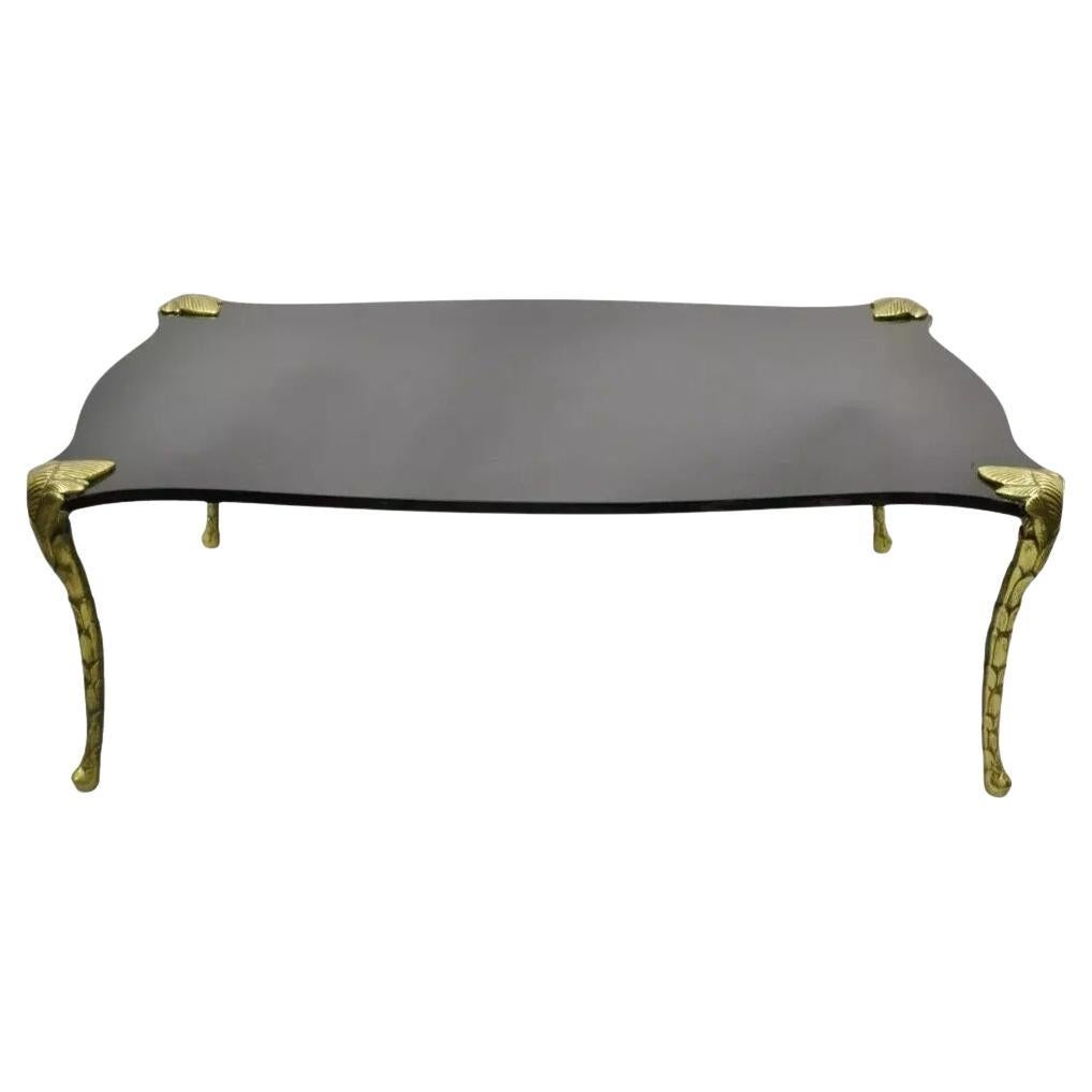 Französisch Hollywood Regency Maison Bagues Bronze Acanthus Faux Bois Couchtisch