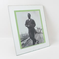 Cadre photo en verre miroir Hollywood Regency, années 1940