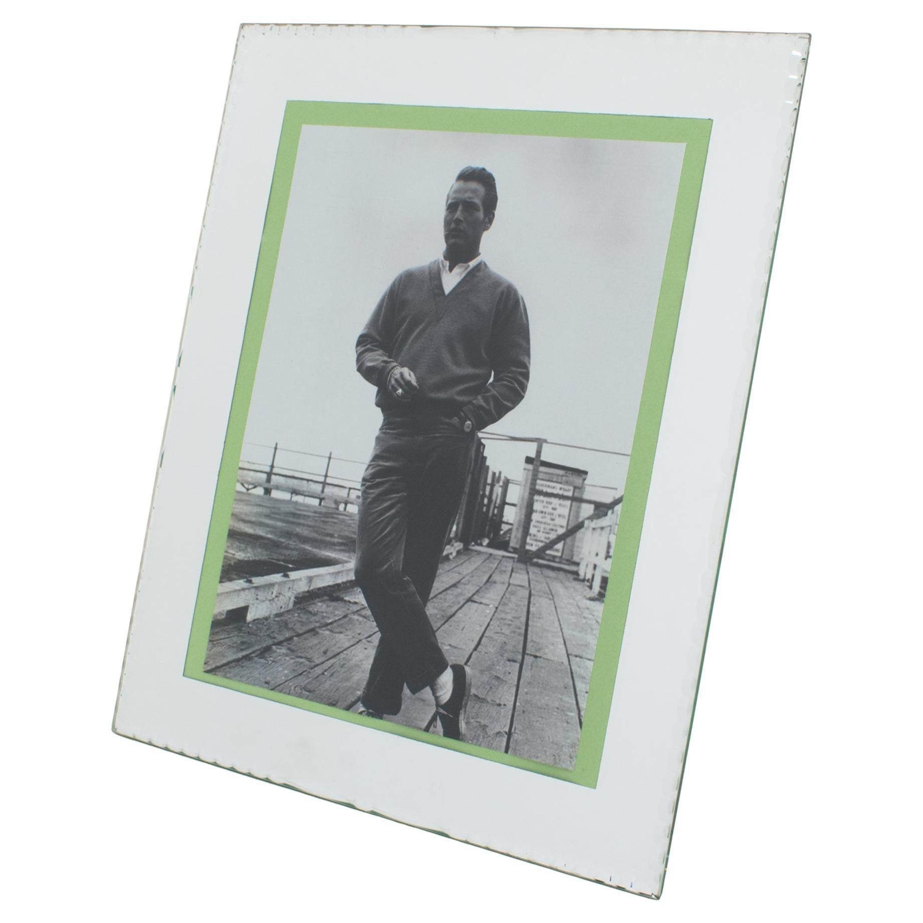 Cadre photo en verre miroir Hollywood Regency, années 1940 en vente