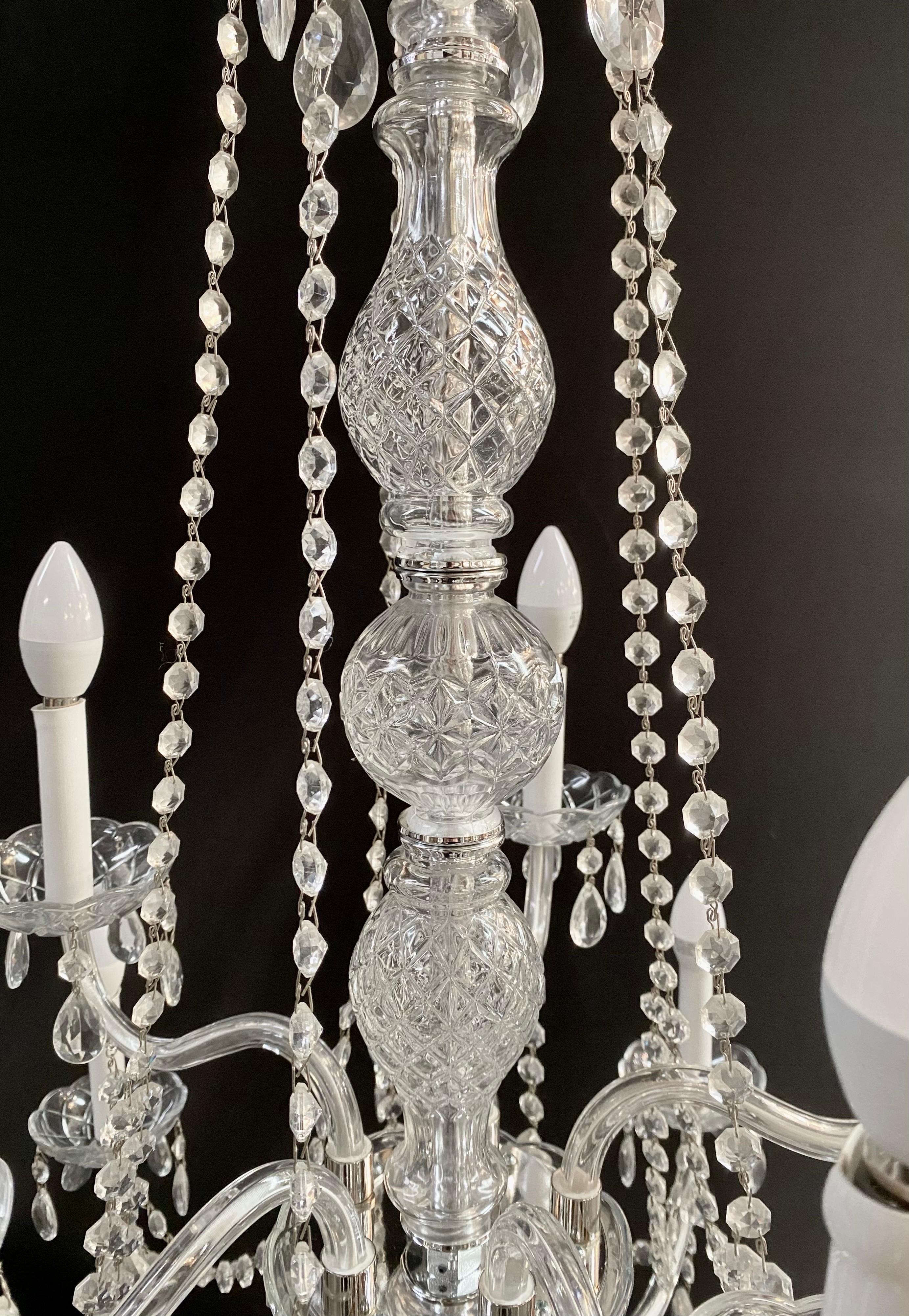French Hollywood Regency Style Crystal Chandelier, 15 Arms  For Sale 7