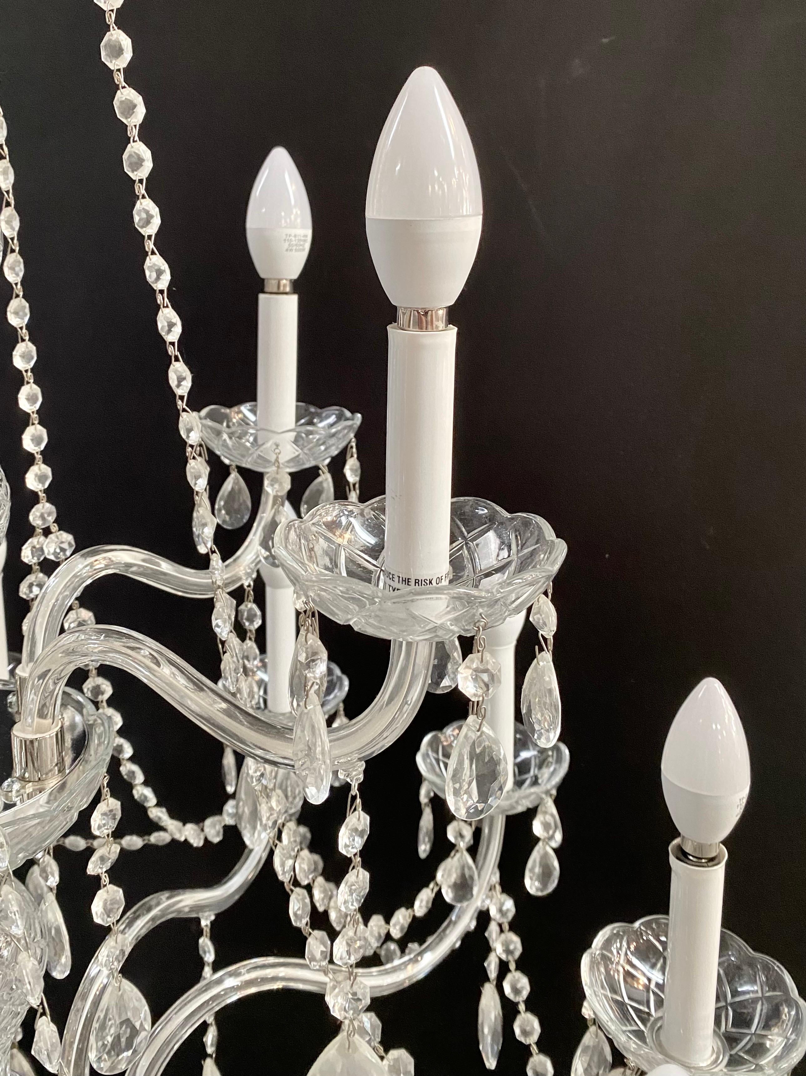 French Hollywood Regency Style Crystal Chandelier, 15 Arms  For Sale 9