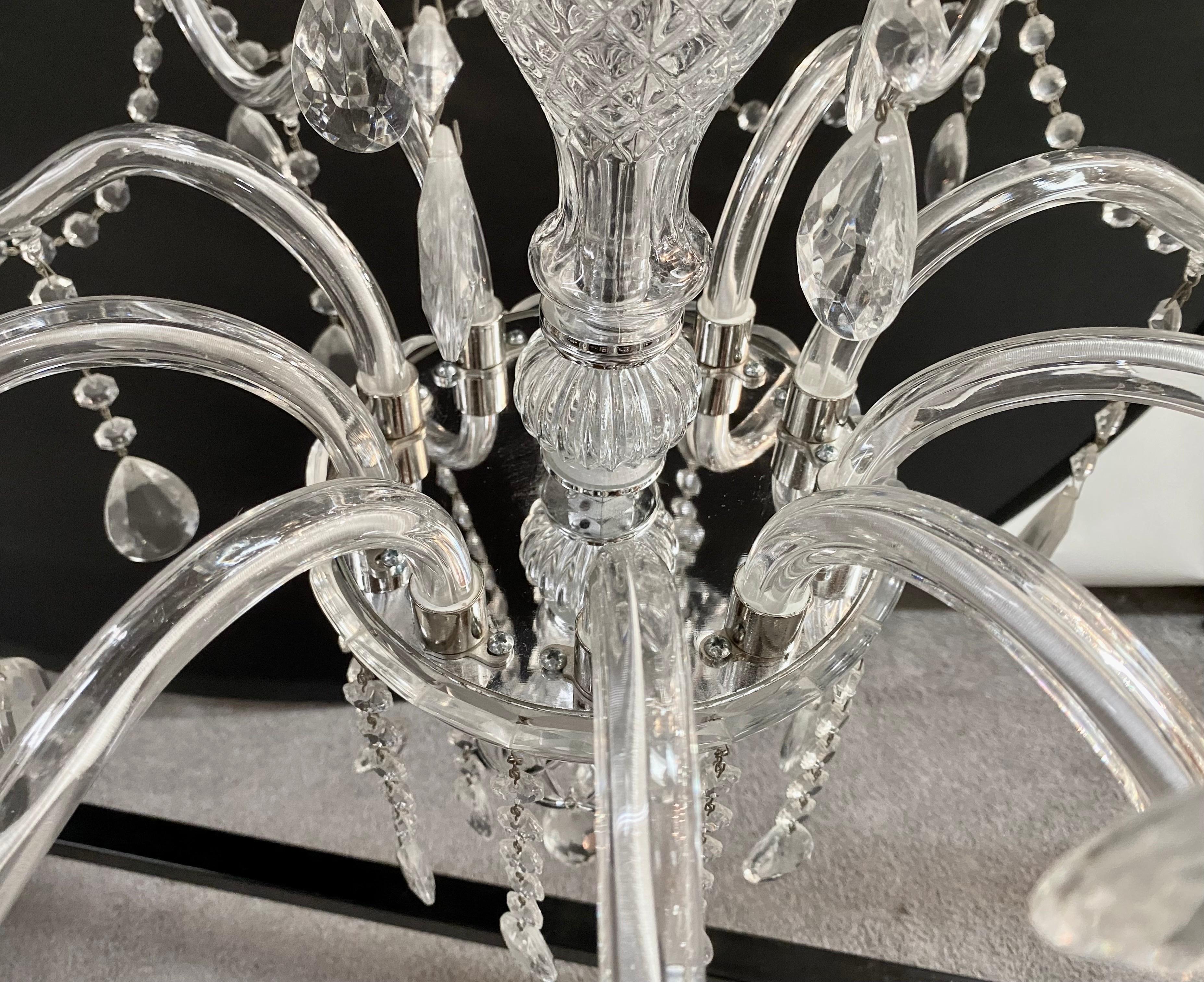 Französischer Kristall-Kronleuchter im Hollywood-Regency-Stil, 15 Arme  im Angebot 14