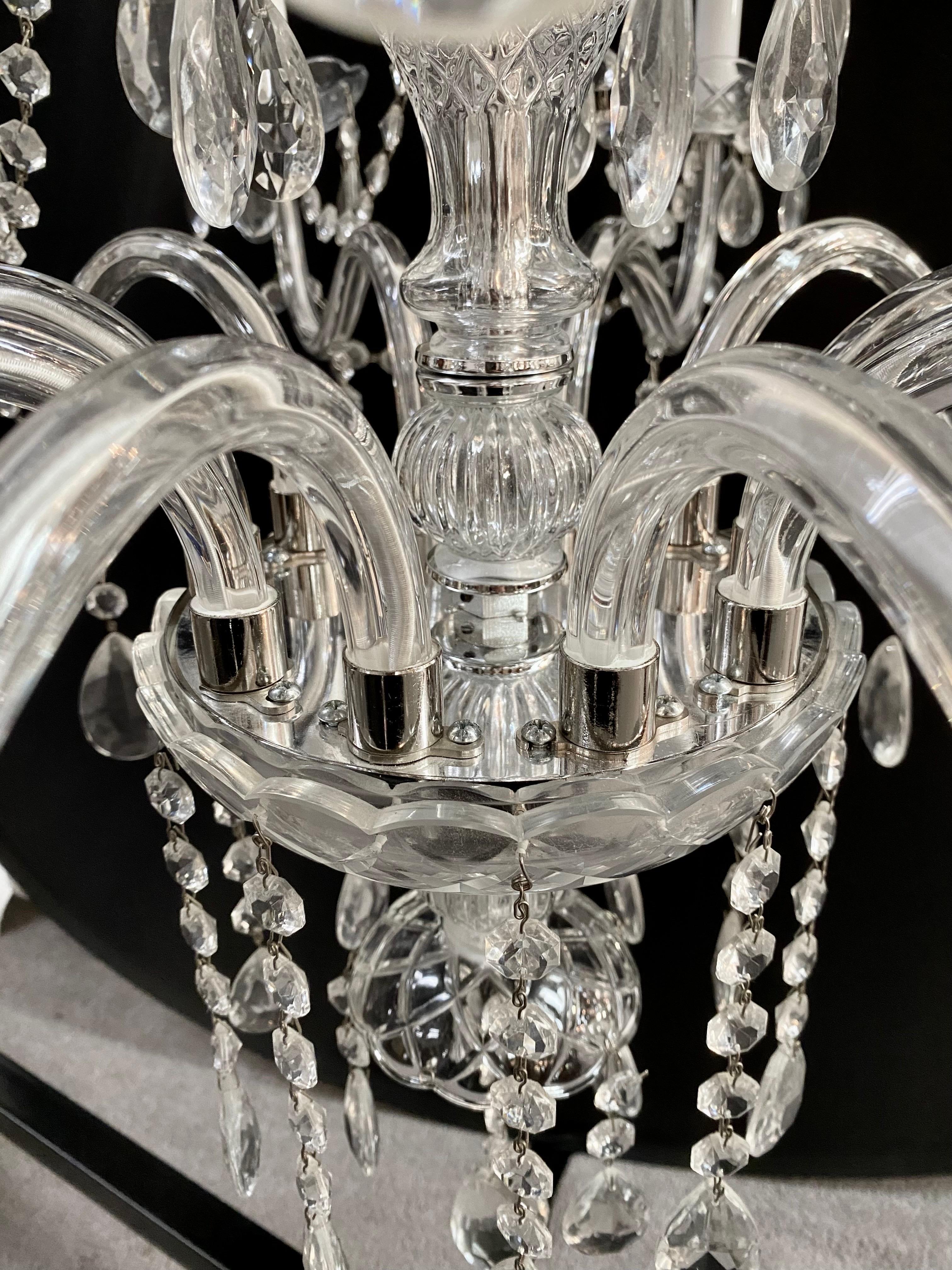 Französischer Kristall-Kronleuchter im Hollywood-Regency-Stil, 15 Arme  im Angebot 15
