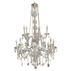 Retro French Hollywood Regency Style Crystal Chandelier, 15 Arms 