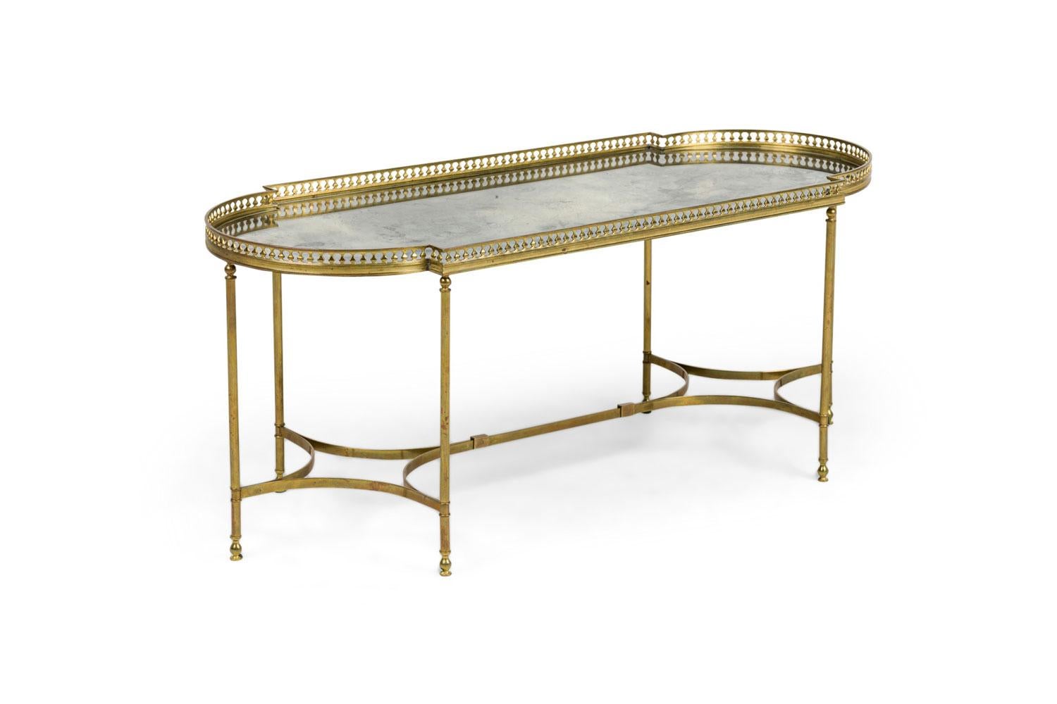 Francese Tavolino da caffè in vetro fumé in stile Hollywood Regency francese in vendita