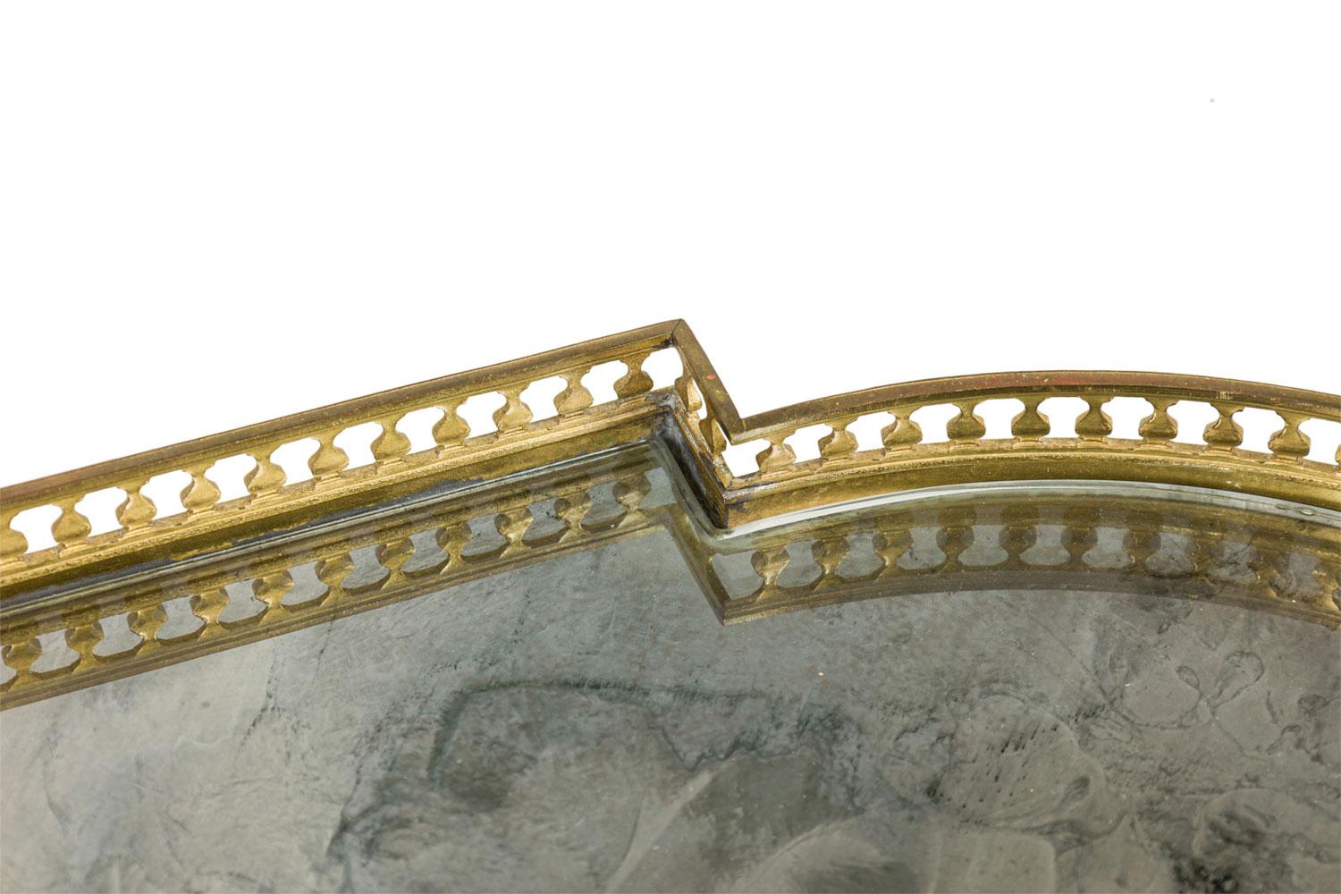 Tavolino da caffè in vetro fumé in stile Hollywood Regency francese in vendita 1