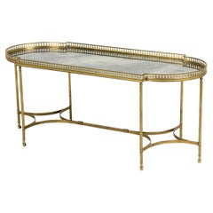 French Hollywood Regency Style Smoked Glass Coffee Table