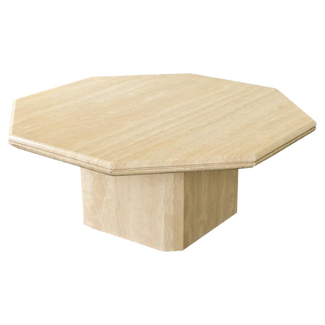 French Hollywood Regency Travertine Coffee Table