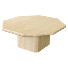 French Hollywood Regency Travertine Coffee Table