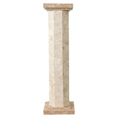French Hollywood Regency Travertine Column