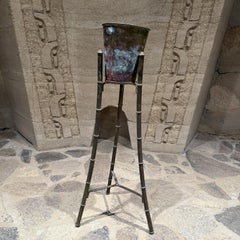 French Hollywood Regency Tripod Brass Planter Stand