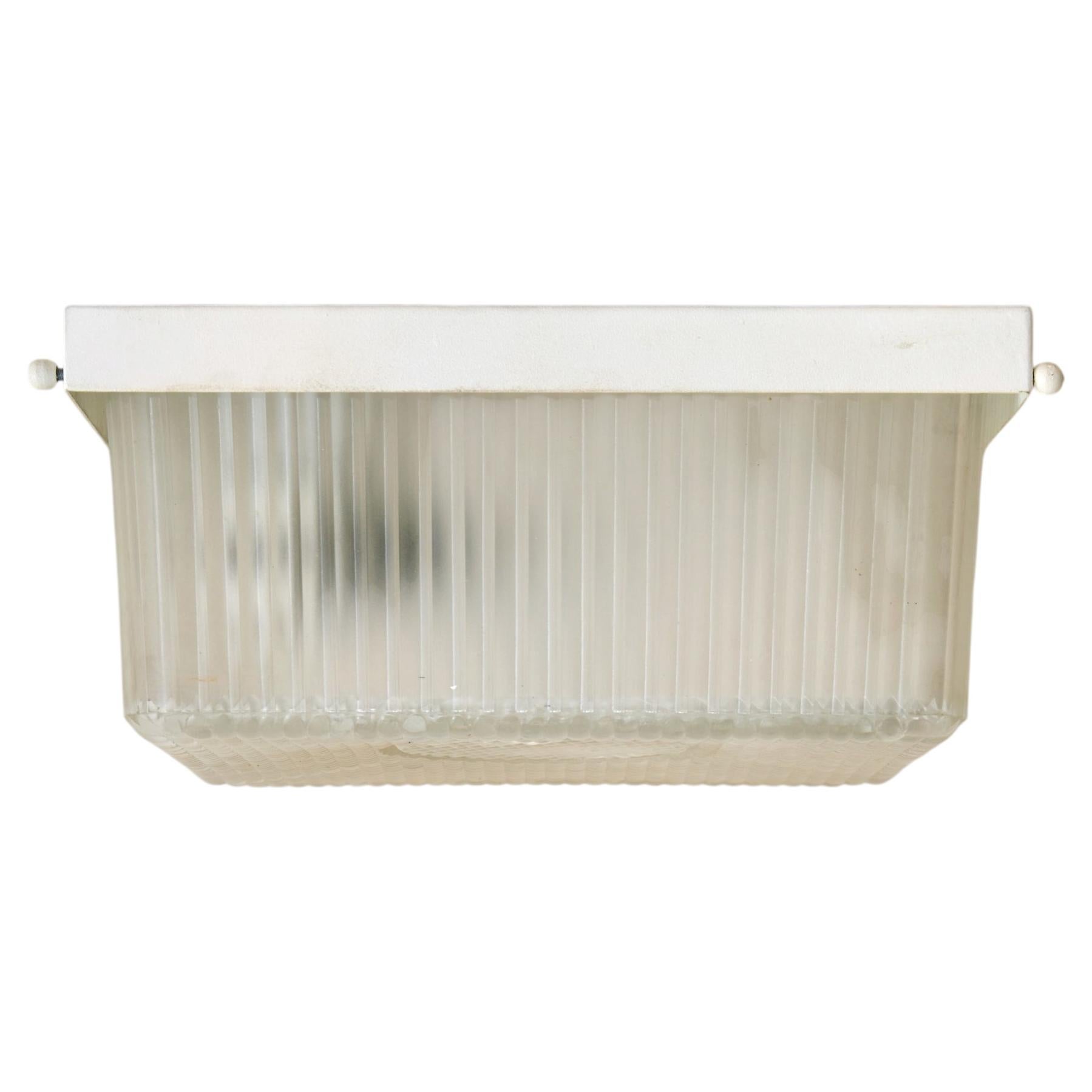 French Holophane Glass Flush Mount, 1950s - 2 Available For Sale